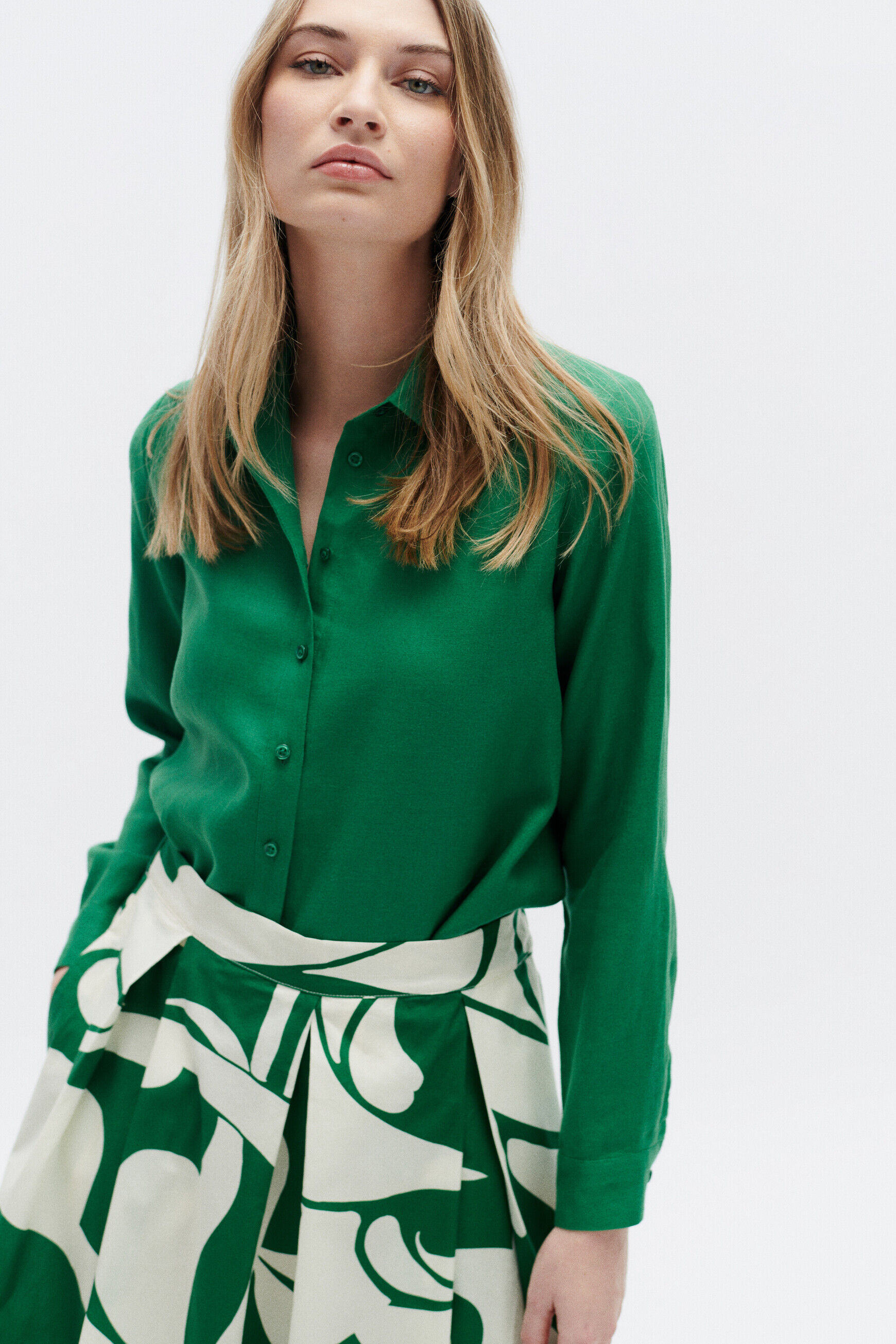 chemise brenda 100% lin vert menthe femme