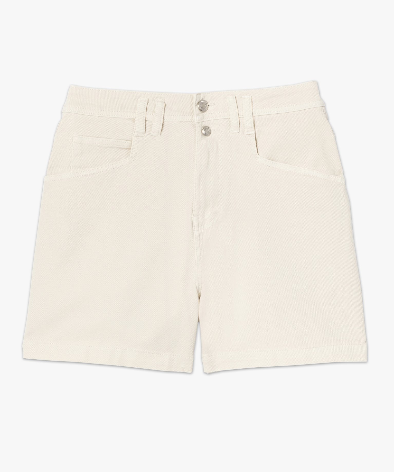 Short femme en toile de coton taille haute | GEMO