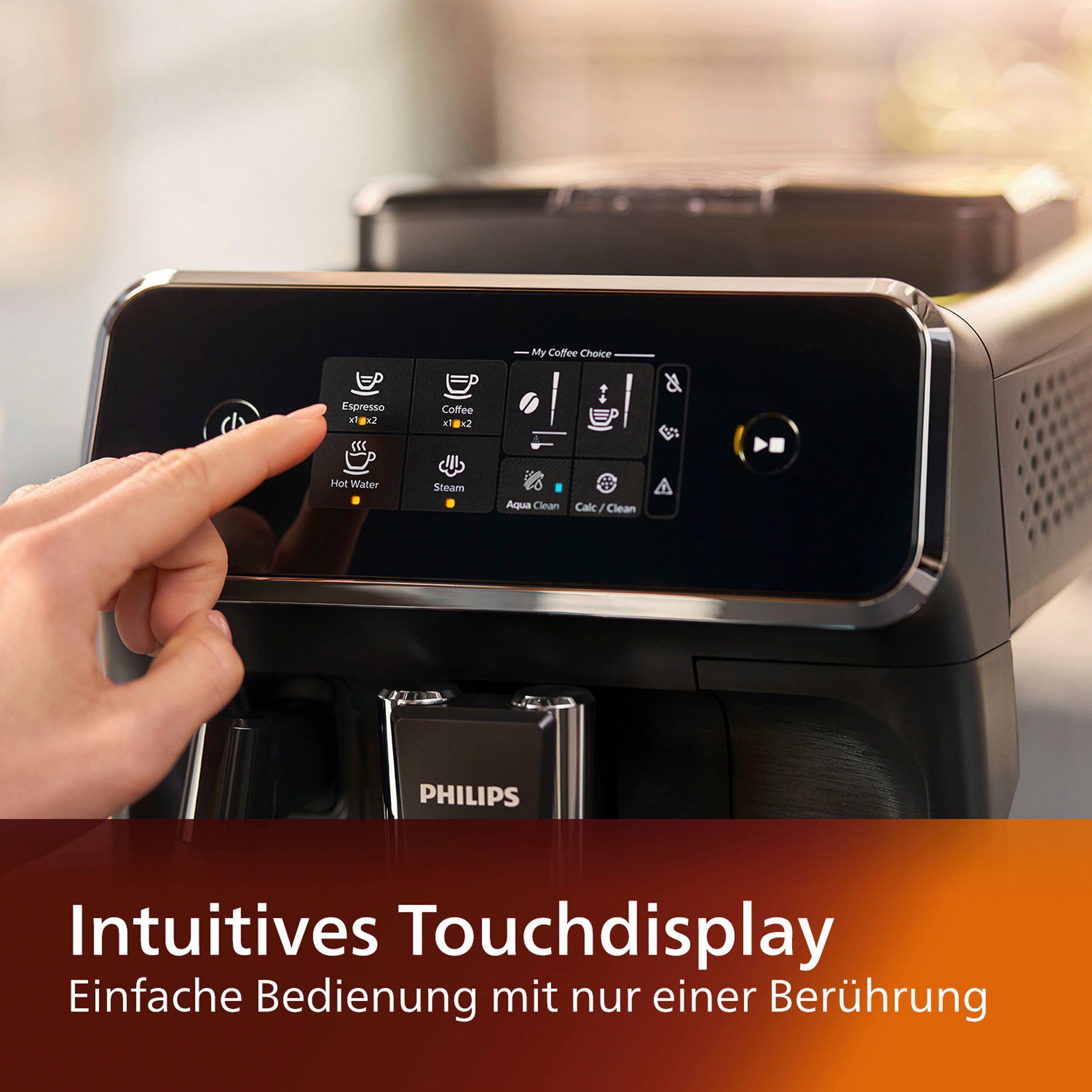 Philips Kaffeevollautomat 2200 Serie EP2220/10, für 2 Kaffeespezialitäten und anpassbarer Aromastärke, mattschwarz