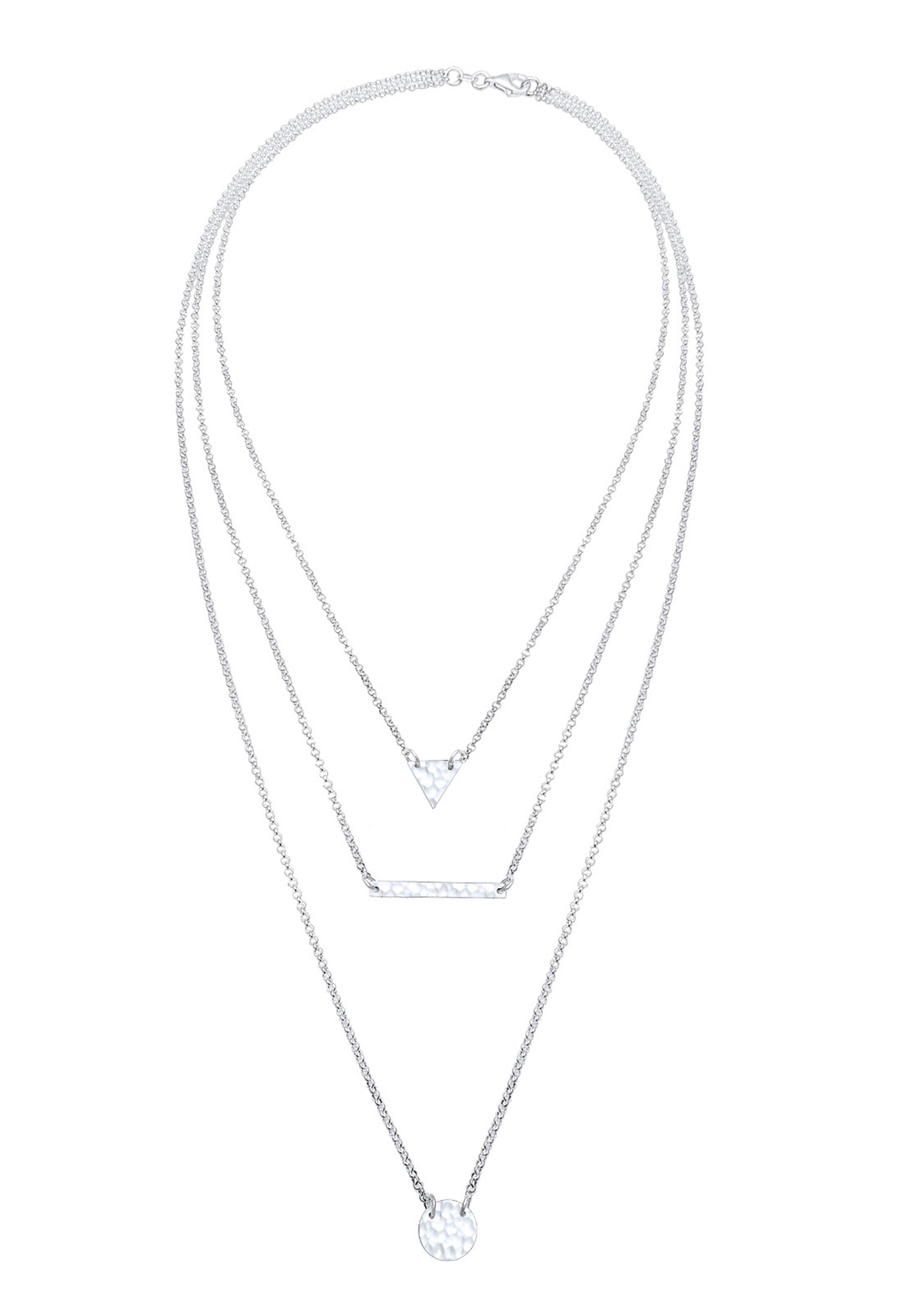 Elli Donna Triangle Geo a tre strati - (925/1000) Argento