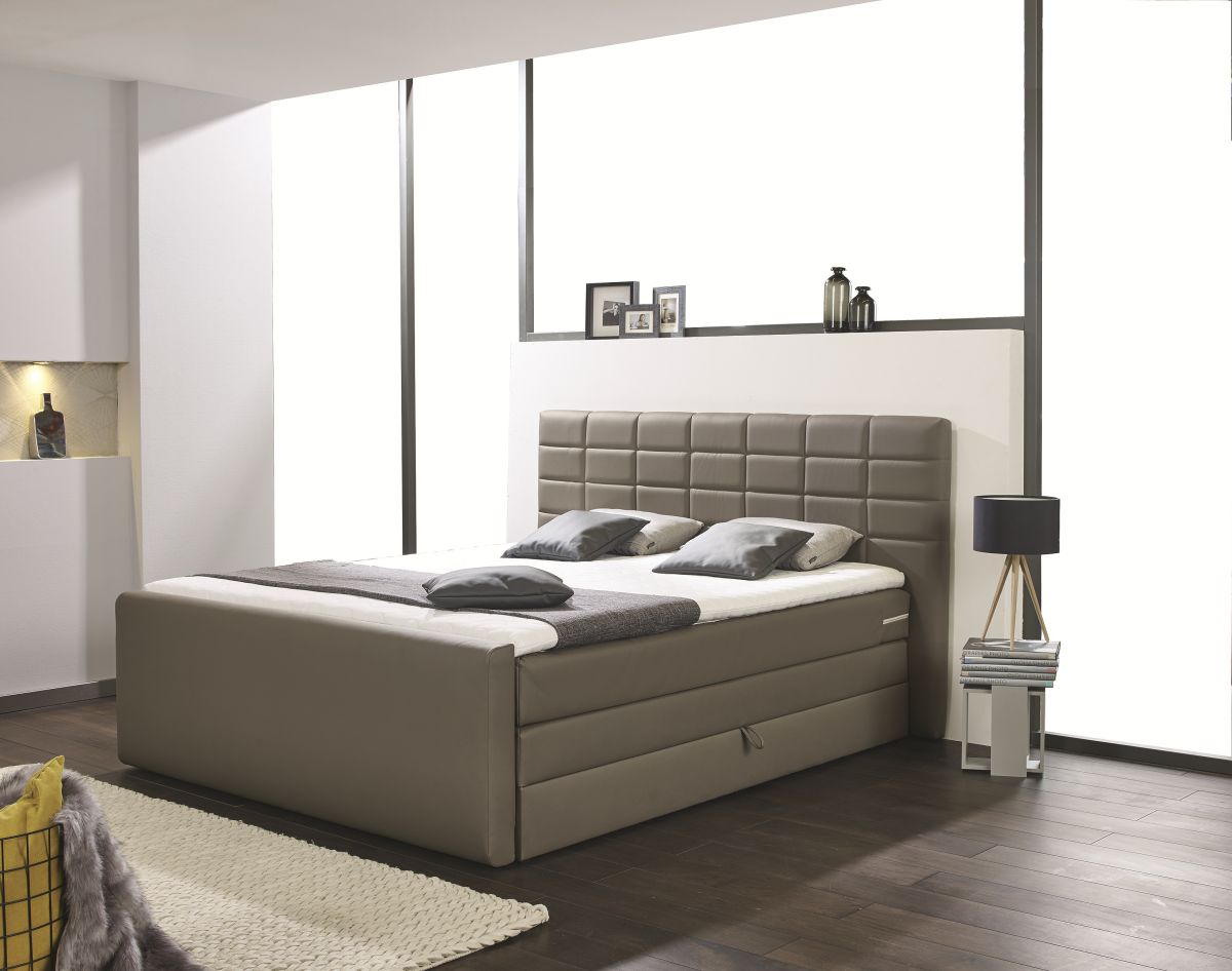 Boxspringbett Ancona 2 mit Bettkasten Silber 180 x 200 cm