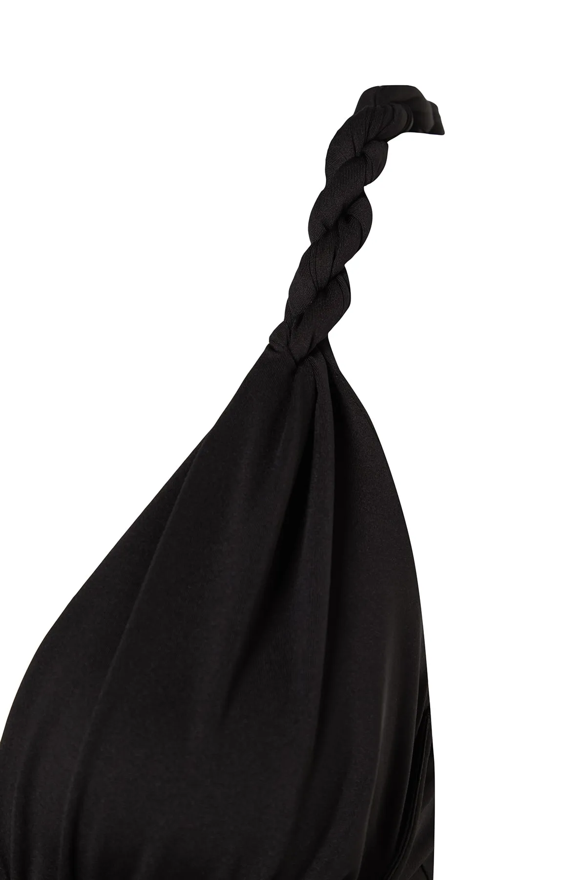 Trendyol Collection  X Zeynep Tosun Schwarzes, figurbetontes Abend- und Abschlusskleid mit tiefem V-Ausschnitt TCLSS23AE00012