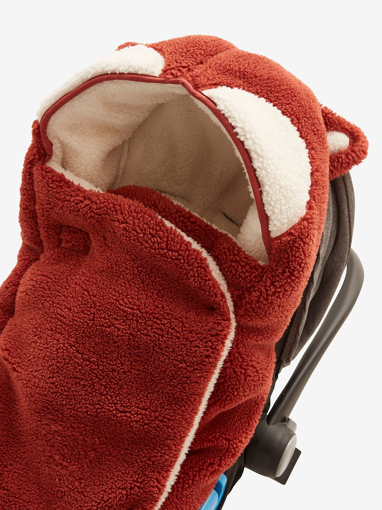 Chancelière coque et nacelle en sherpa Foxy safran