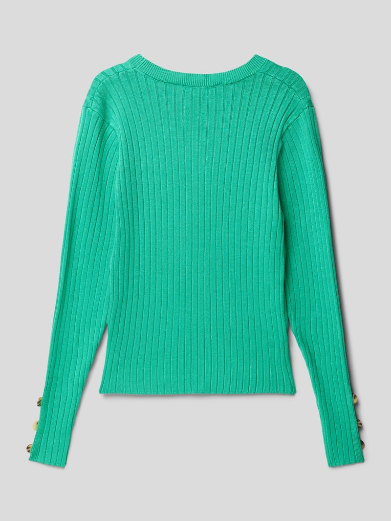 Strickpullover aus Viskose-Mix mit Rundhalsausschnitt in grün
