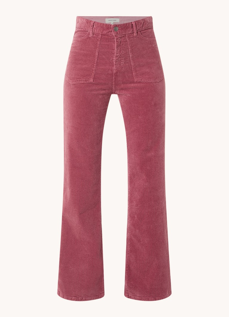 Calças de cintura alta e corte folgado em veludo cotelê, modelo Nazia, da Gerard Darel.