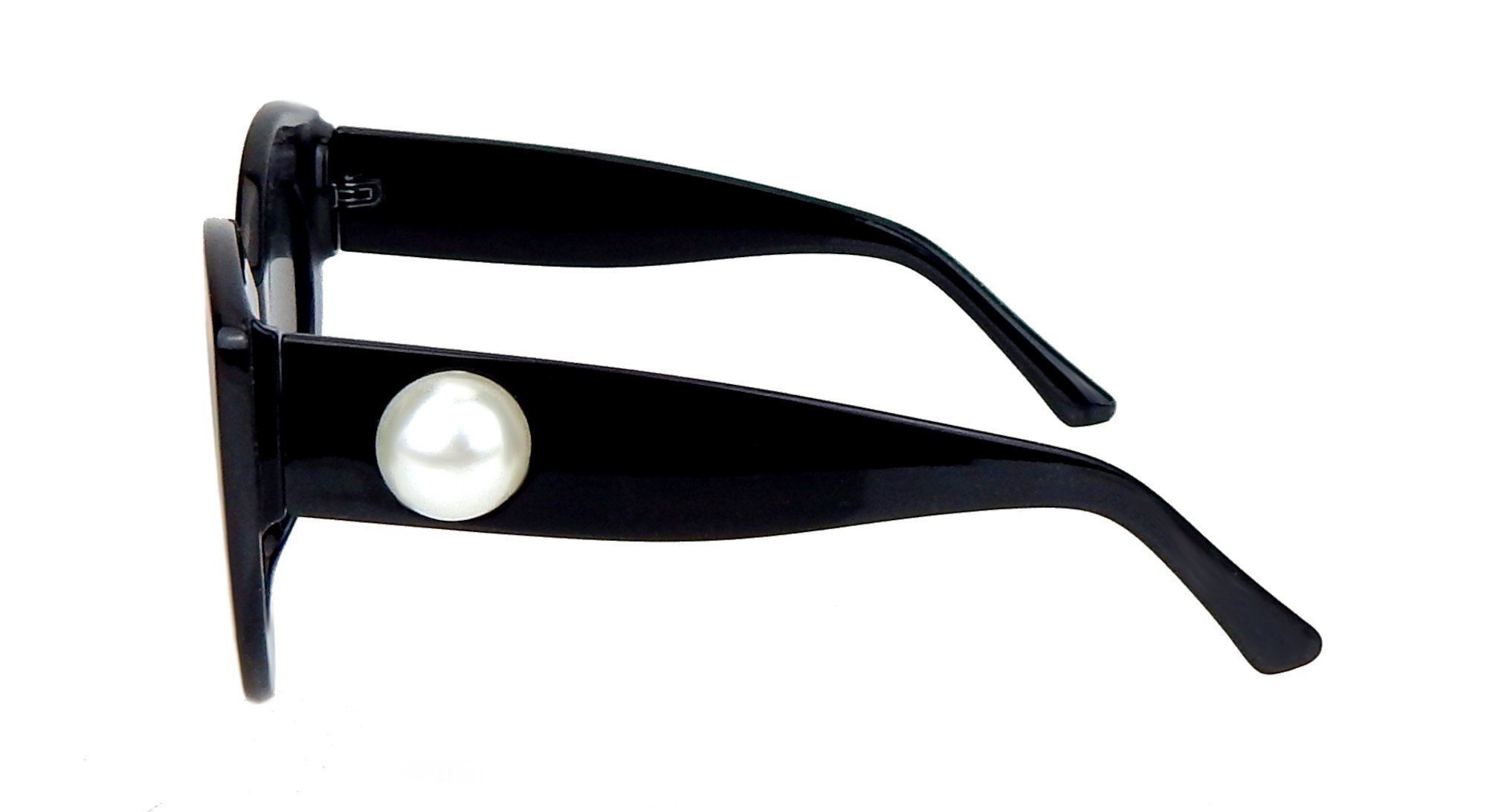 Ella Jonte Retrosonnenbrille Statement Sonnenbrille schwarz mit Perle im Retro Look UV 400