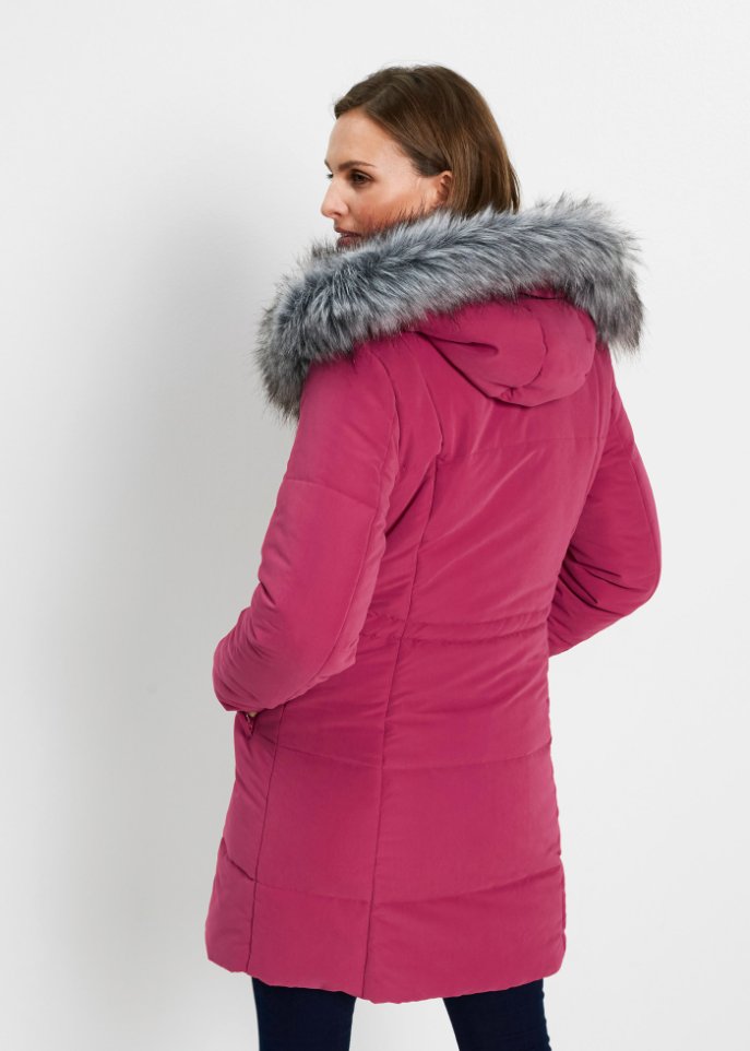 Longjacke mit Fellimitat