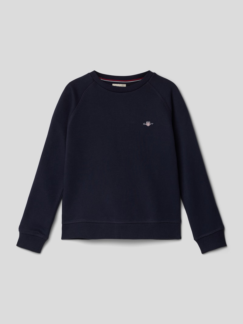 Sweatshirt mit Label-Stitching Modell 'SHIELD' in blau