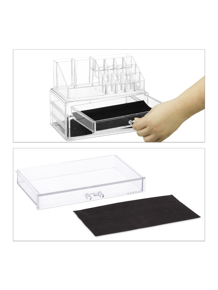 relaxdays Make Up Organizer in Transparent günstig kaufen onesize