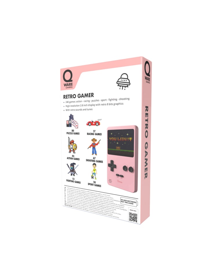 COFI 1453 Qware Retro Spielkonsole Handheld 240 Spiele für unterwegs in Rosa günstig kaufen onesize
