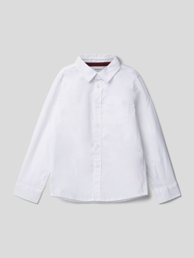 Hemd mit Label-Stitching Modell 'FRED' in weiß
