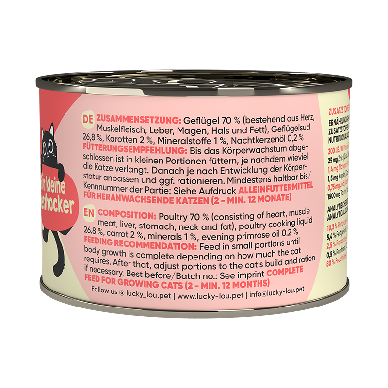 Lucky Lou Nassfutter Lucky Lou Kitten Geflügel 6x200g