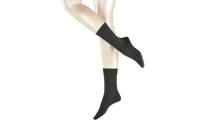 ESPRIT Damen Socken Basic Easy 2er Pack anthrazit melange