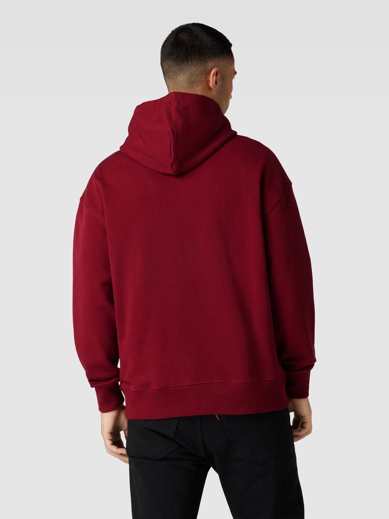 Hoodie mit Känguru-Tasche in bordeaux rot