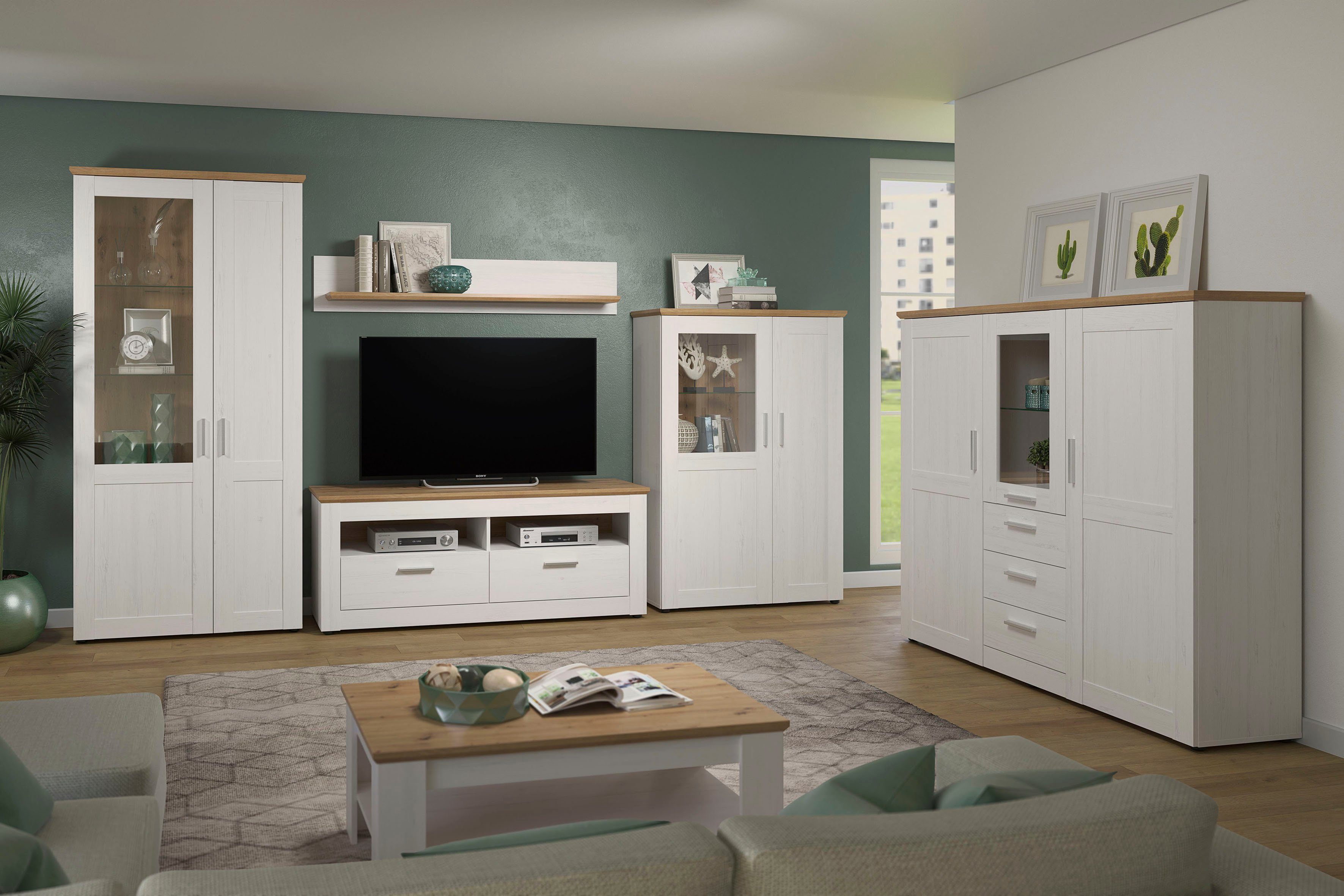 Home affaire Highboard Nybro, wechselseitig montierbarer Türanschlag