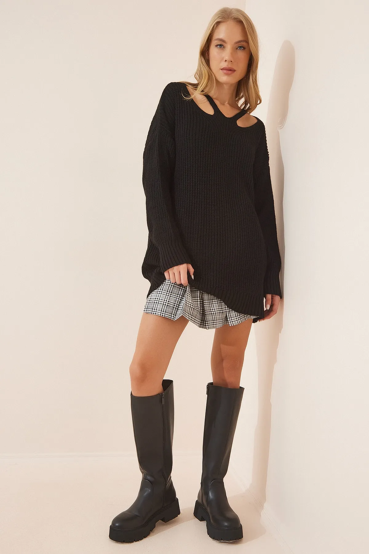 Happiness İstanbul  Pullover - Schwarz - Oversized
