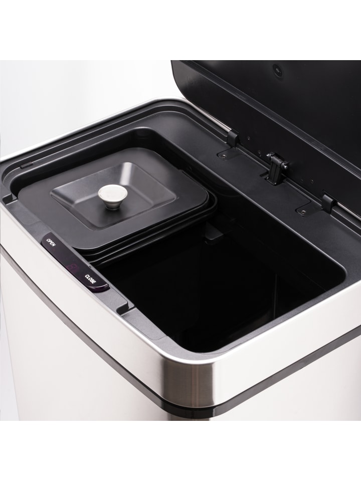 Ribelli Sensor Mülleimer 72 L,  4 Fächer, silber günstig kaufen onesize