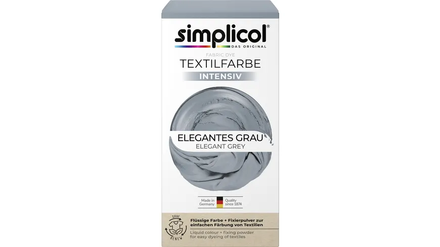 simplicol Textilfarbe intensiv Elegantes Grau 150 ml