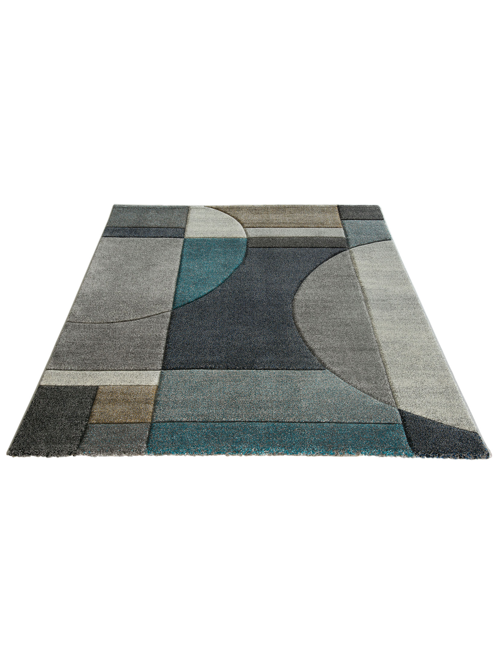 Stampino Moderner Teppich, Blau