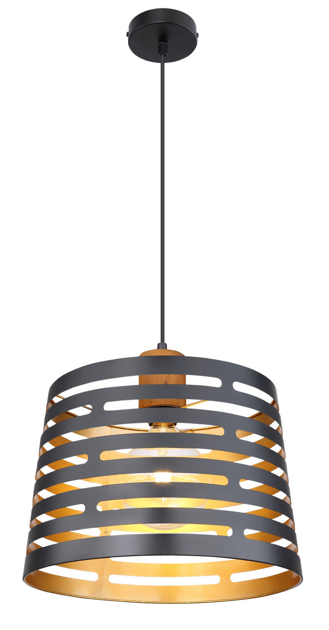 Globo Lighting - ABLONA - Hängeleuchte Metall schwarz matt, 1x E27