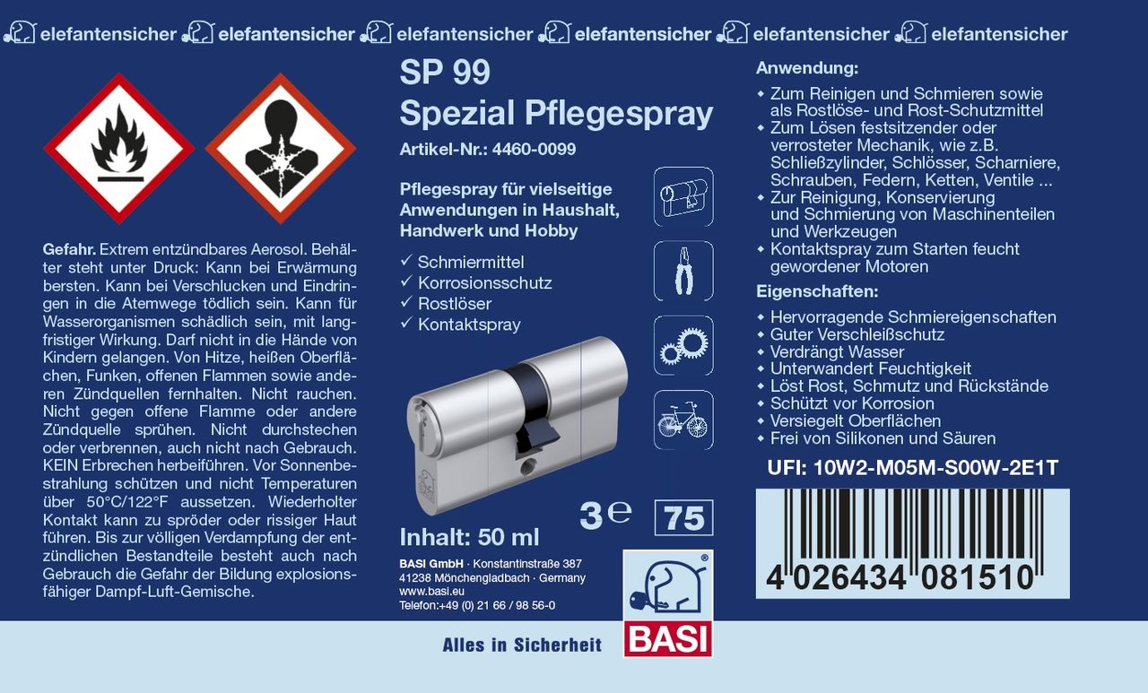 Basi Spezial-Pflegespray - SP 99 - Einzeldose