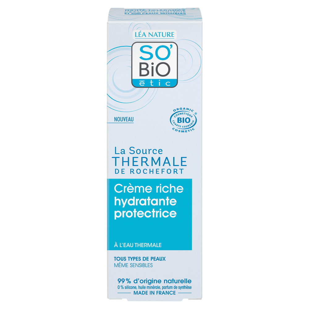LÉA NATURE SO BiO étic Crème riche hydratante¹ protectrice, haute tolérance - Eau thermale de Rochefort Crème