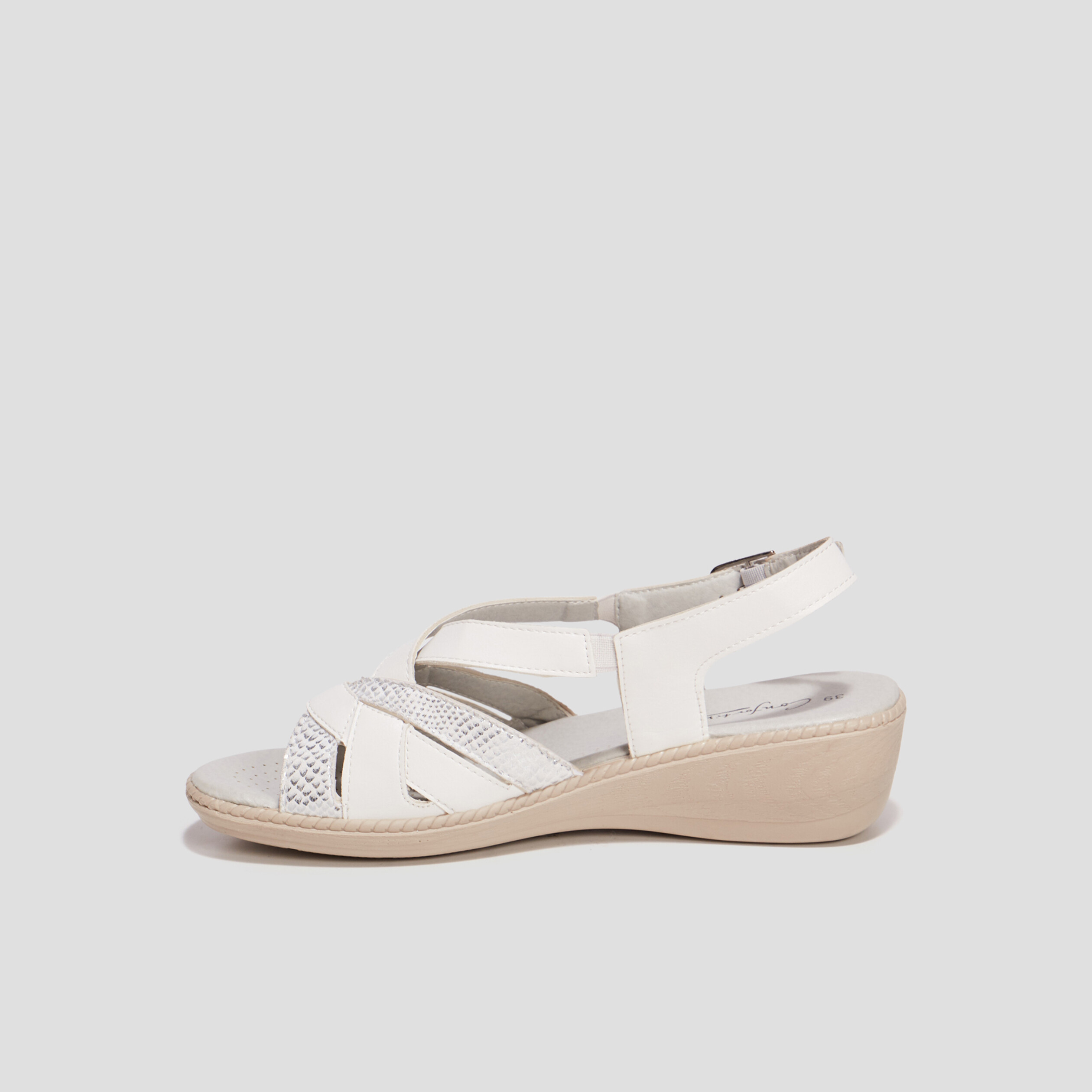 Sandales à talons compensés blanc femme | La Halle