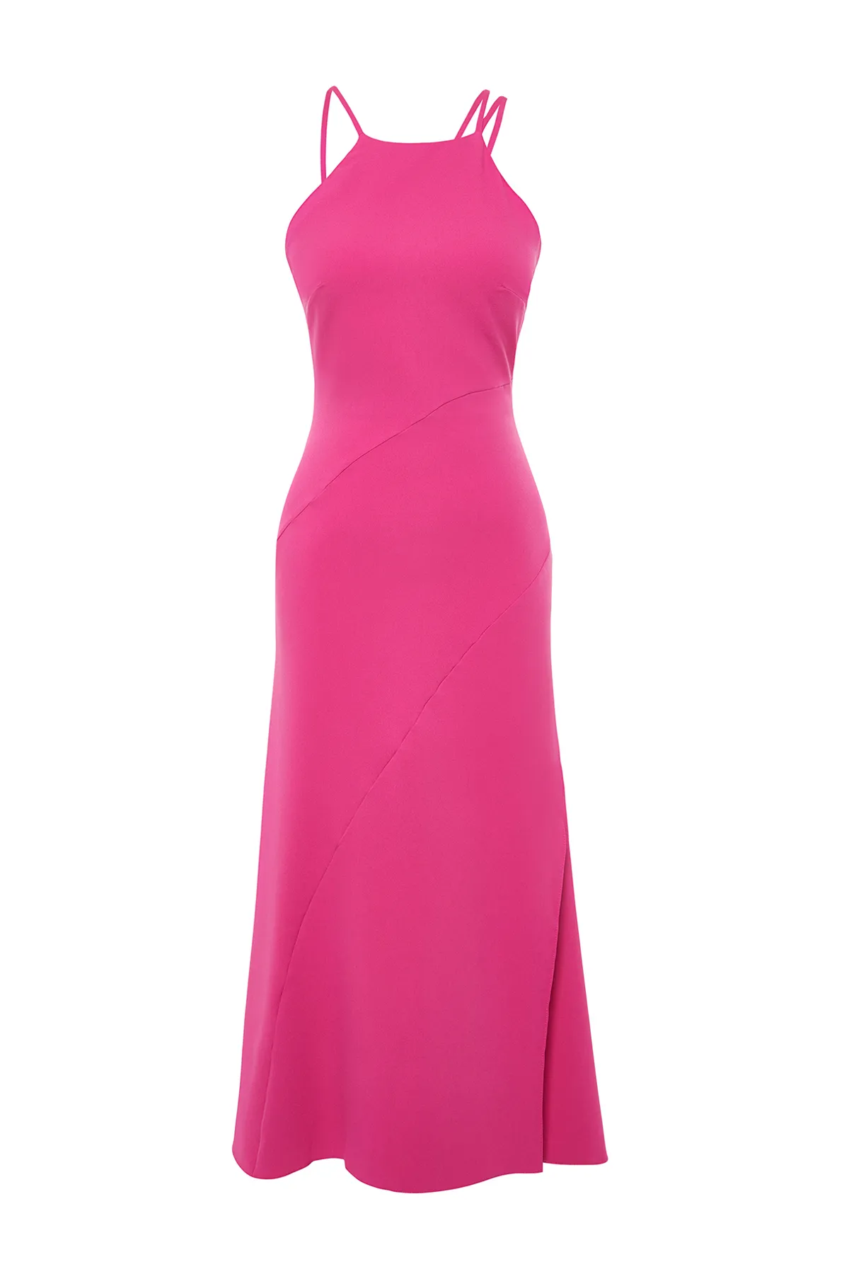 Trendyol Collection  Fuchsiafarbenes, hinten gebundenes Kleid TPRSS24EL00077