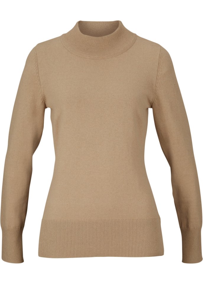 Basic Pullover mit Stehkragen mit recycelter Baumwolle