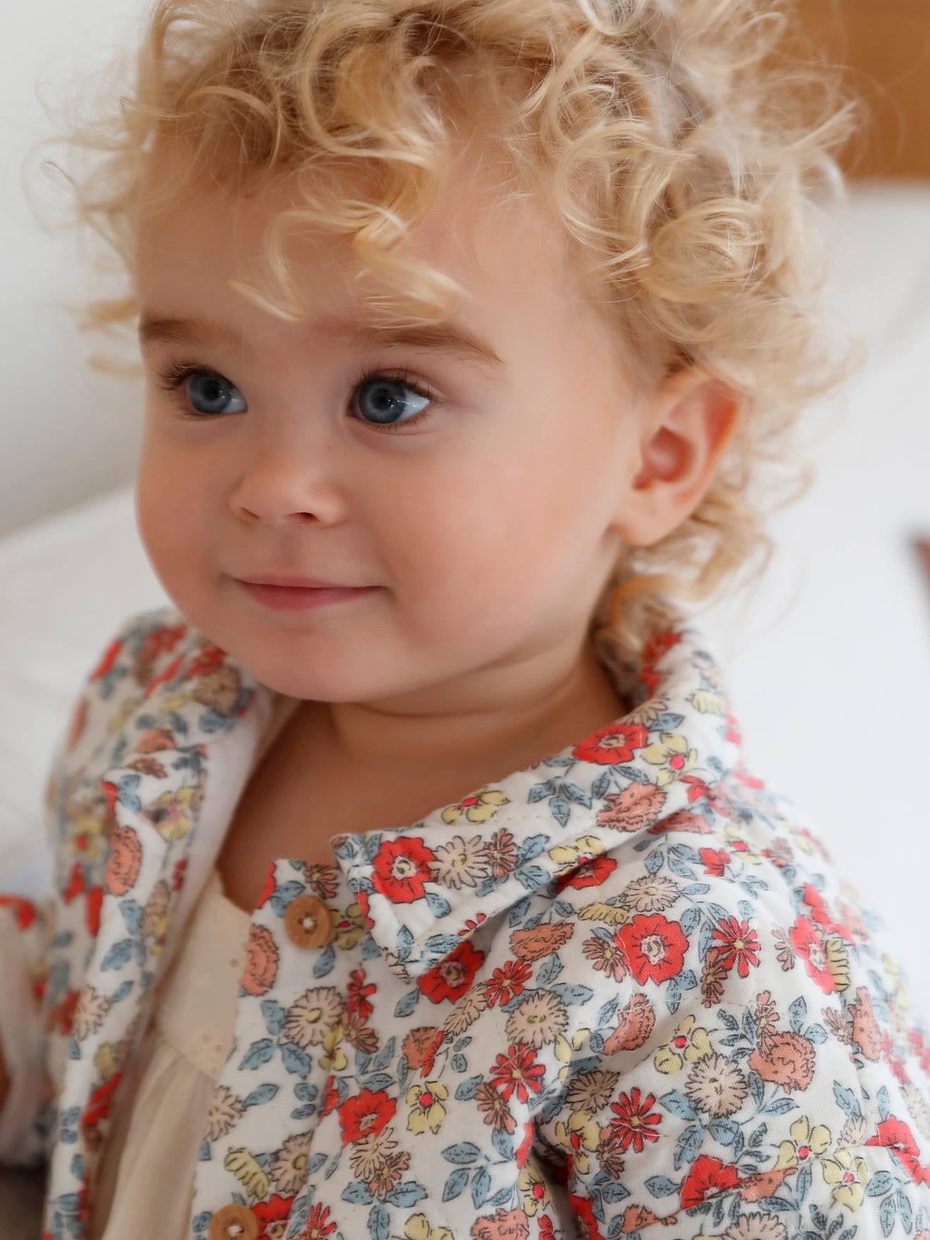Vertbaudet Baby Musselinjacke mit Recycling-Wattierung - wollweiß