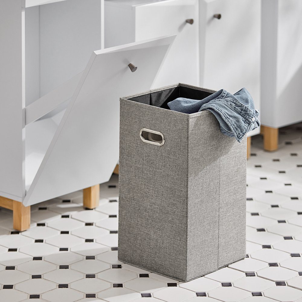 SoBuy Wäscheschrank BZR93 mit ausklappbarem Wäschesack Wäschetruhe Wäschesammler
