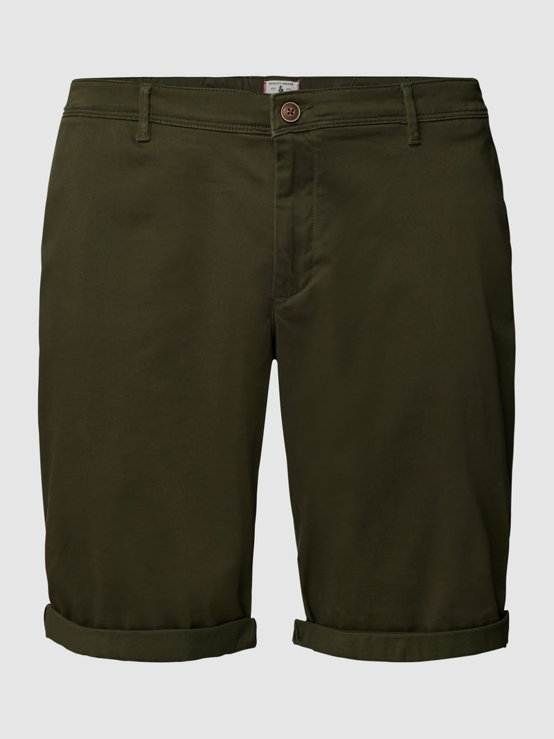 PLUS SIZE Shorts mit Label-Patch in olivgrün