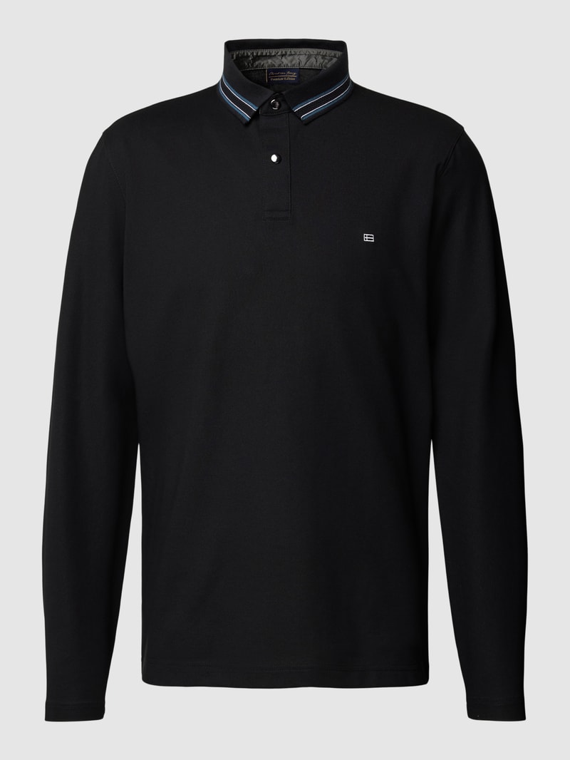 Poloshirt mit Polokragen in schwarz