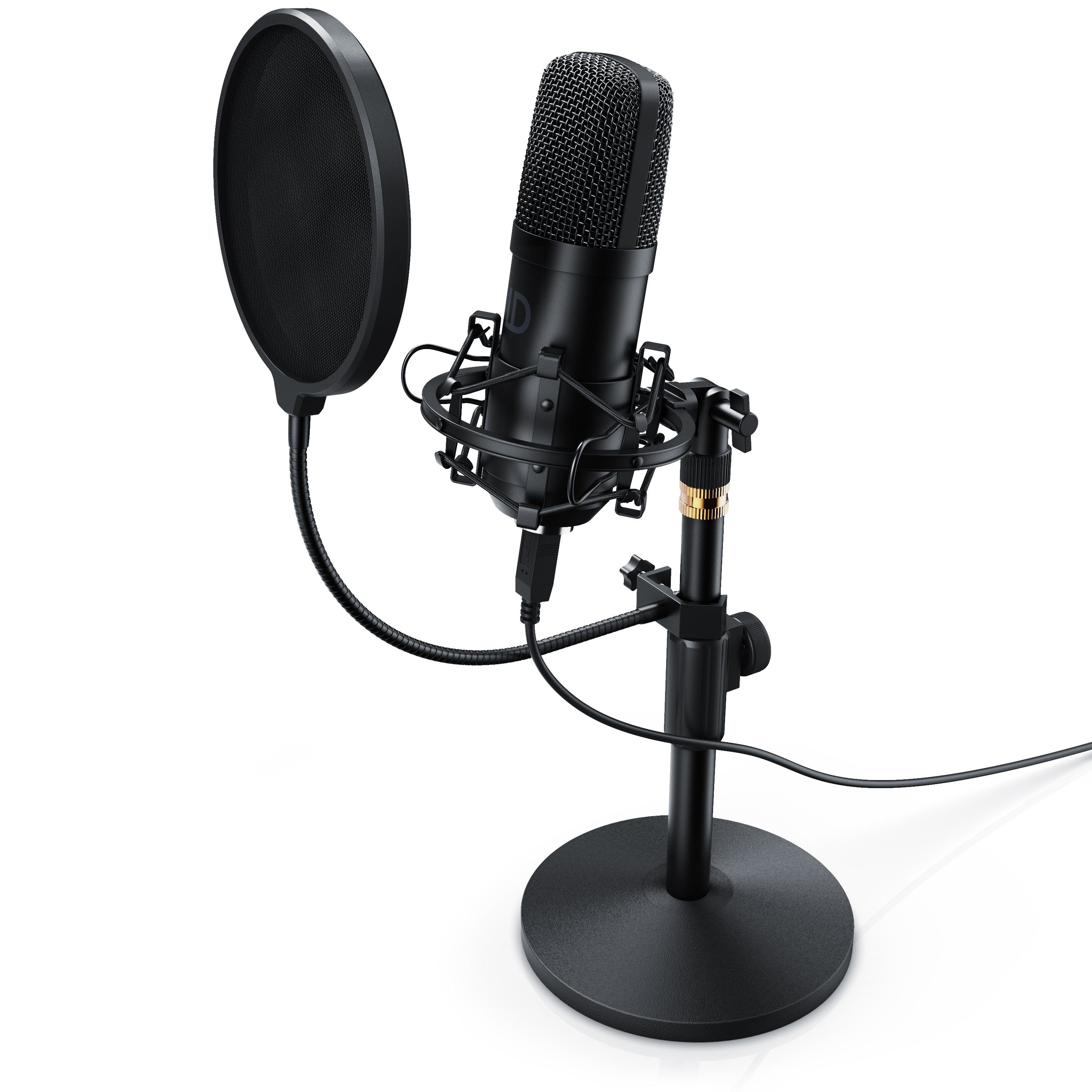 LIAM&DAAN Mikrofon (Set), Profi Podcast Set - USB Studiomikrofon Großmembran Kondensatormikrofon