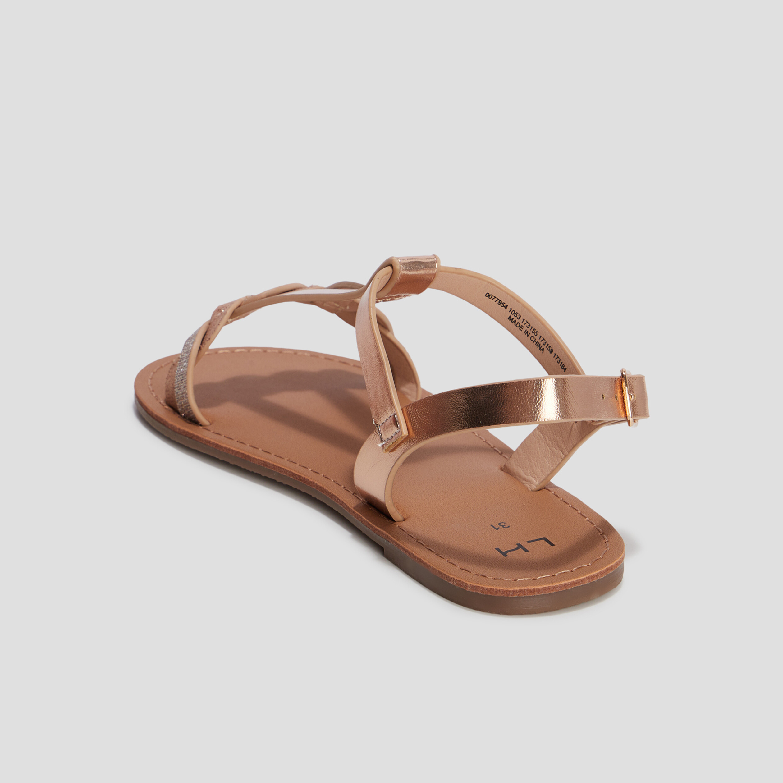 Sandales plates jaune or fille | La Halle