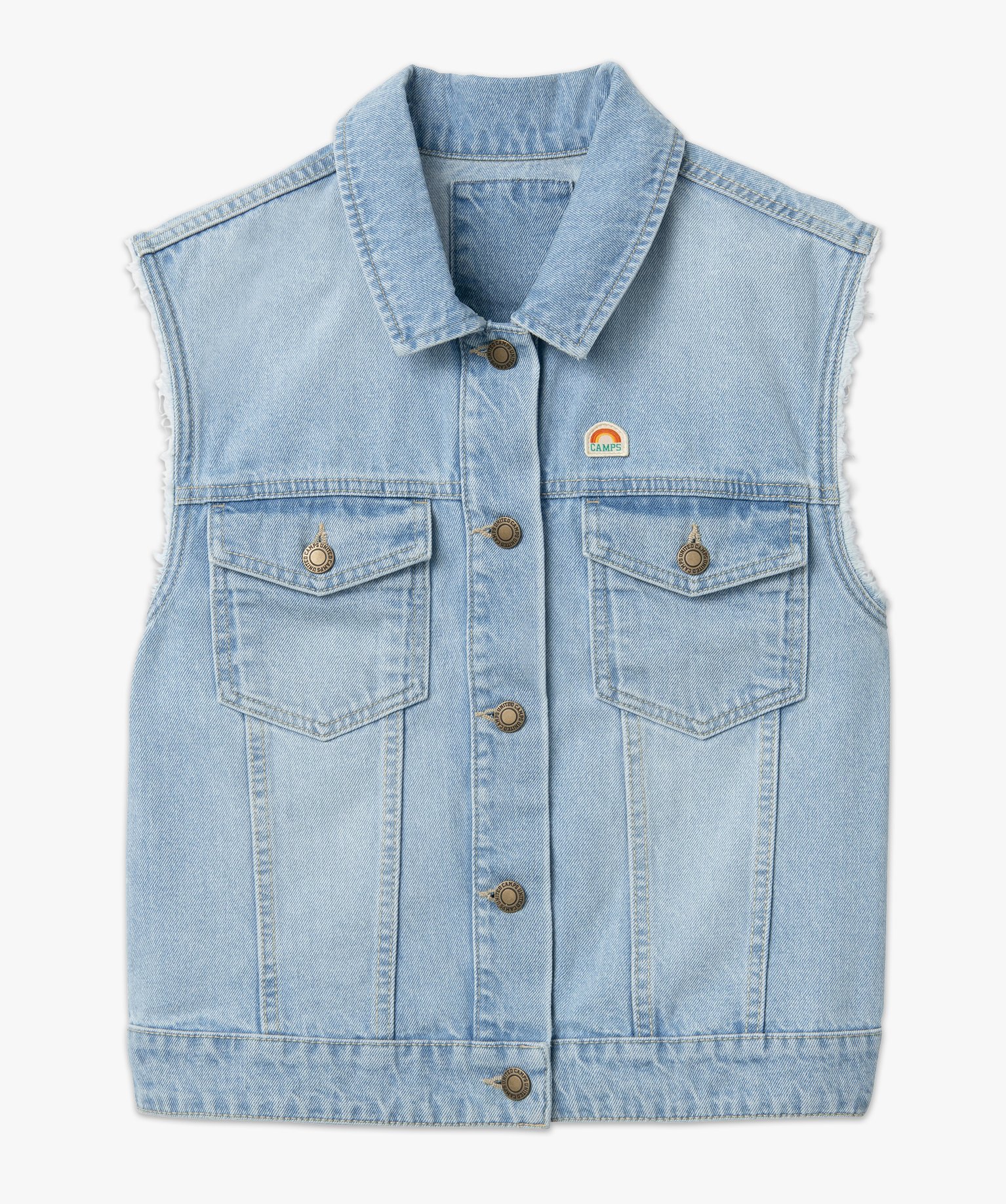 Veste femme sans manches en jean - Camps United bleach | GEMO