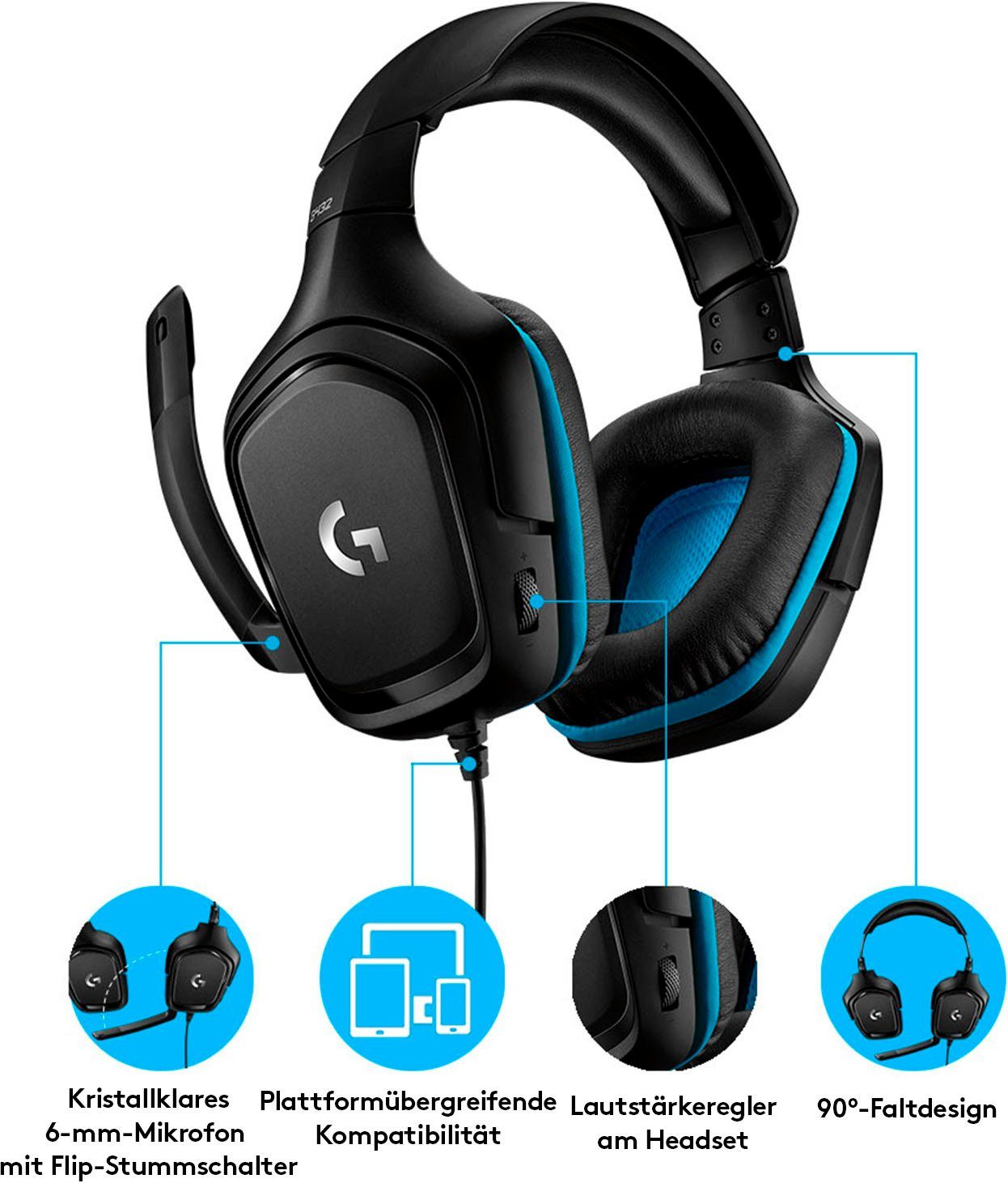 Logitech G G432 - LEATHERETTE - EMEA Gaming-Headset