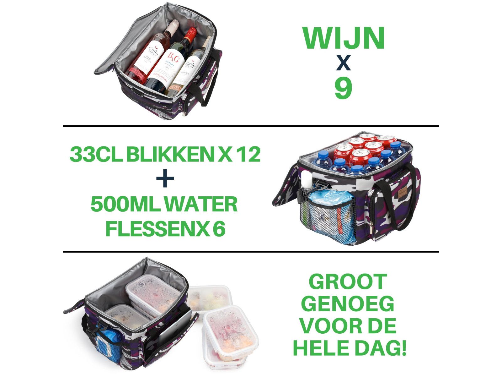 Packaway Camo Lila 15 Liter Kühltasche