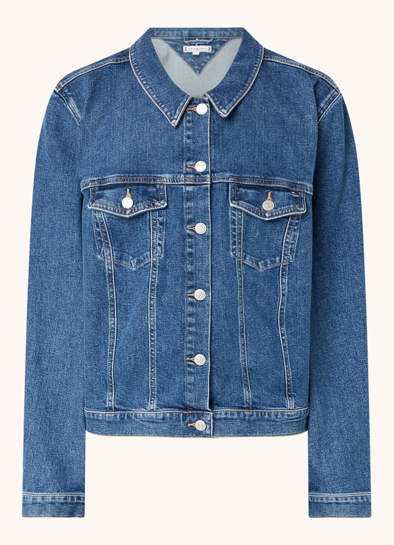 Jachetă din denim Tommy Hilfiger cu buzunare la piept