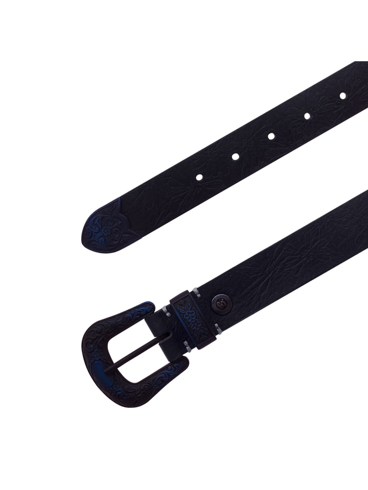 b.belt Gürtel Leder in navy günstig kaufen