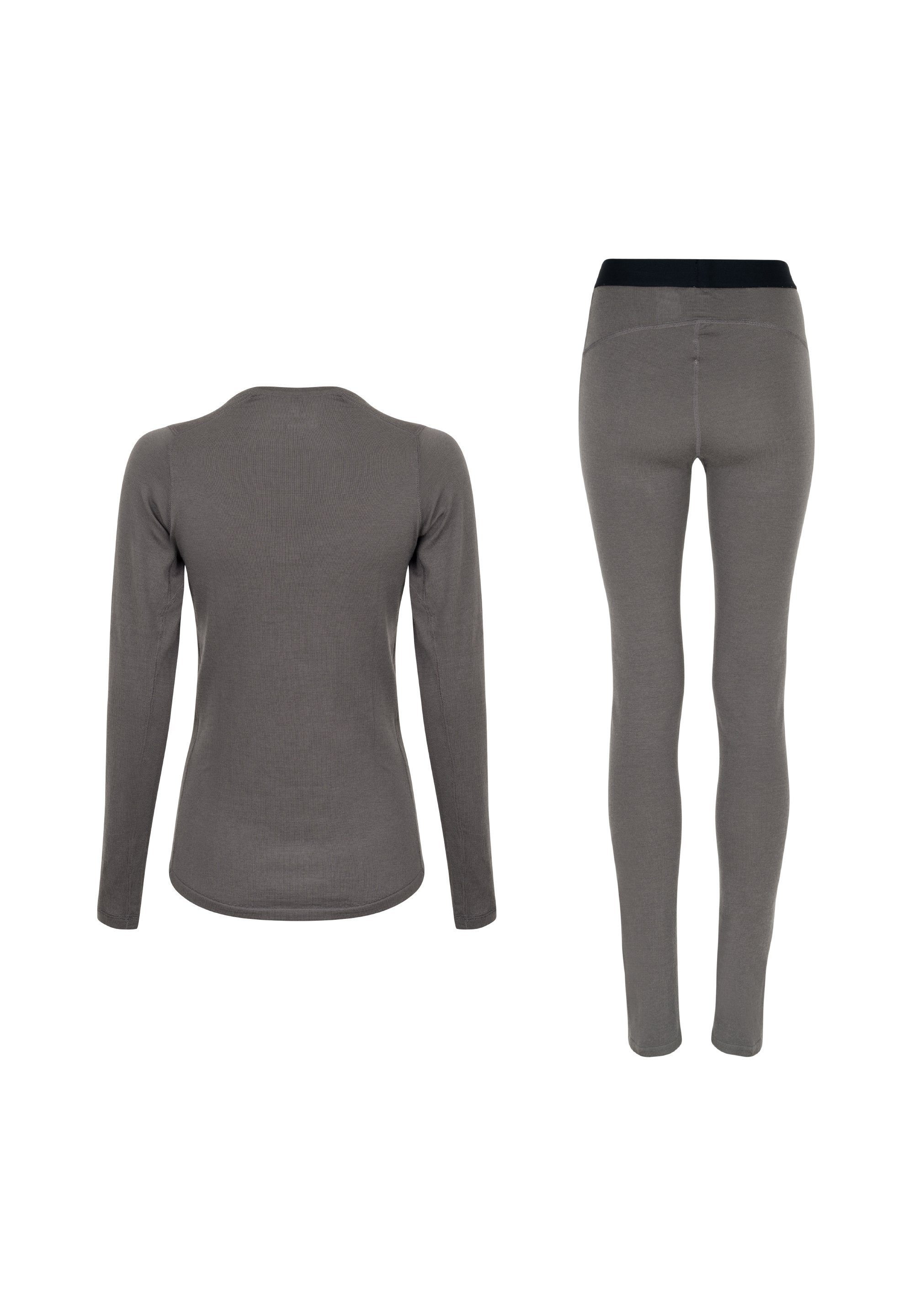 DANISH ENDURANCE Thermounterhemd Merino Thermo-Unterwäsche Set für Damen Langarm Shirt & Hose, Temperaturregulierend