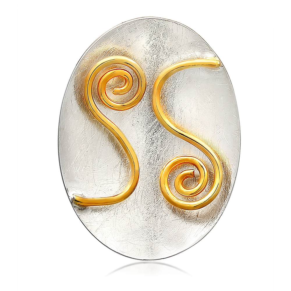 Nenalina Nenalina Pendentif Femmes Ovale Pendentif Spirale en argent sterling 925 plaqué o Pendentif