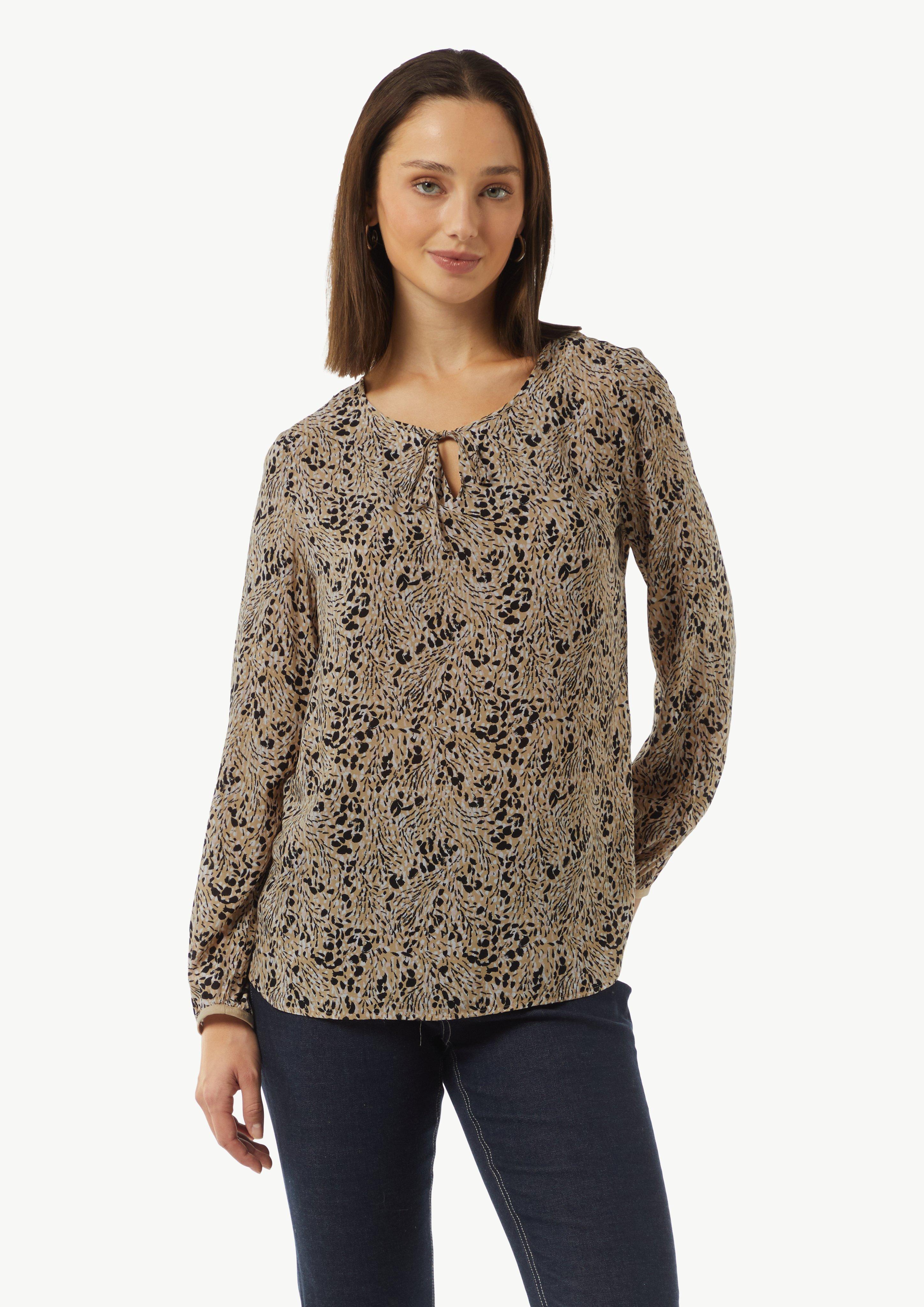 Bluse mit Bindeband - sandstein