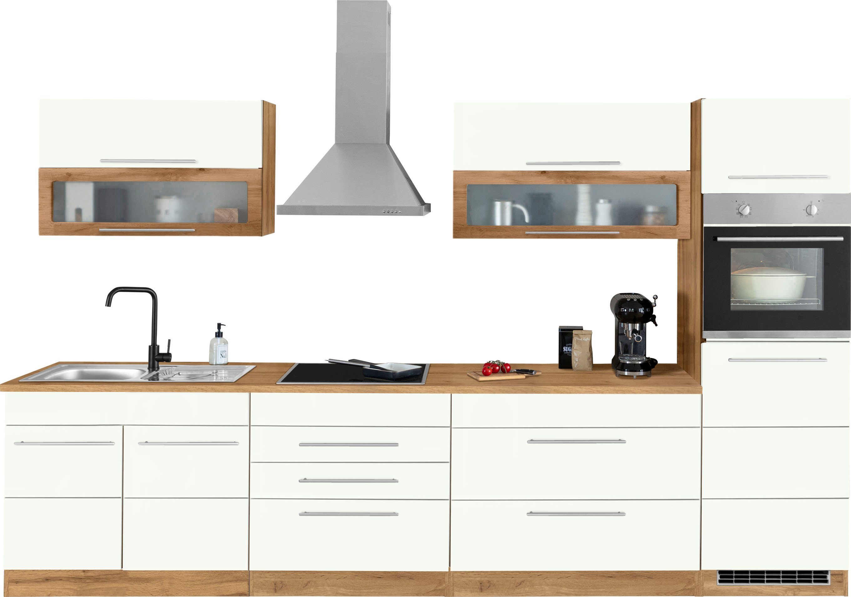 HELD MÖBEL Küchenzeile Wien, Breite 340 cm, wahlweise mit E-Geräten und Induktion