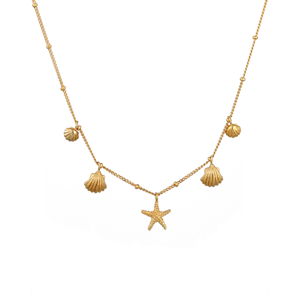 Elli Elli Collier Muscheln Seestern Kugelkette Maritim 925 Silber Bijoux