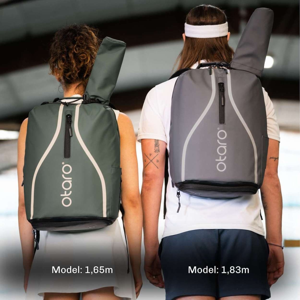 Otaro Tennisrucksack Tennisrucksack mit Schuhfach, Classic 32L (Innovative Tennistasche, Perfekt durchdacht, mit Regenschutz + Wäschebeutel, für Tennis + Badminton), Aus wasserabweisender LKW-Plane