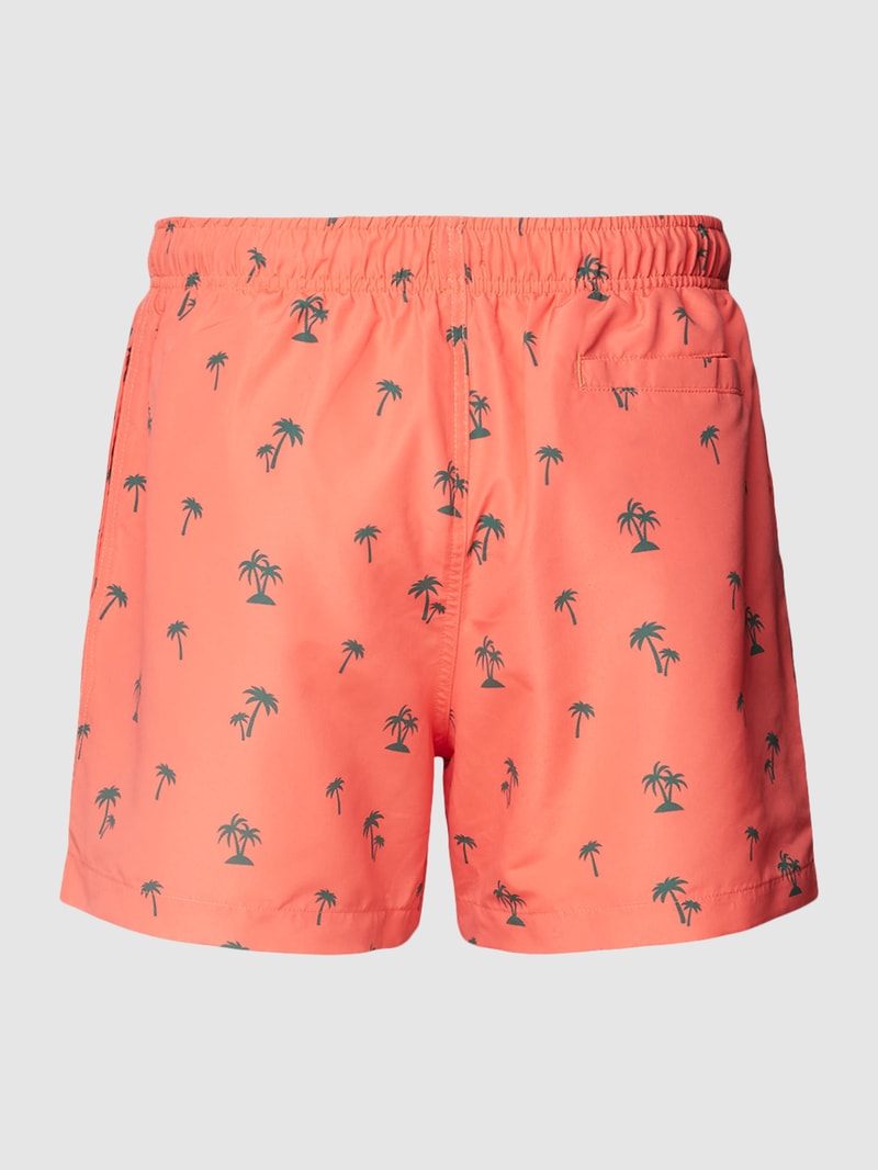Badehose mit Allover-Print in koralle