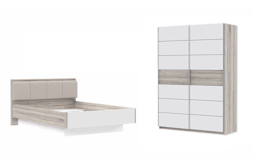 möbel-direkt.de Jugendzimmer-Set Rondino, (Komplett Set, 4-St., Kleiderschrank + Jugendbett 140x200cm + Nachttisch + Schreibtisch)