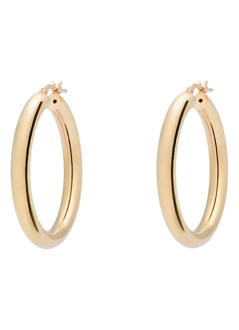 Anna + Nina Round Plain gold-plated hoop earrings