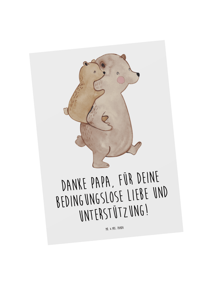 Mr. & Mrs. Panda Postkarte Danke Papa mit Spruch in Weiß günstig kaufen onesize